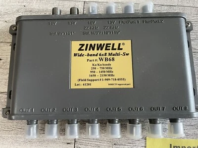 ZINWELL DirecTV Wide Band 6x8 Satellite Multi-Switch WB68 USED Working - Image 1 of 3