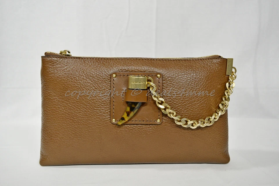 Michael Kors James Large Leather Zip Clutch 32f6ajyw3l Caramel