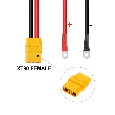 8 AWG XT90 Female Male Connector to M8 Lug O Ring Terminal Battery Cable for RC - Image 1 of 4