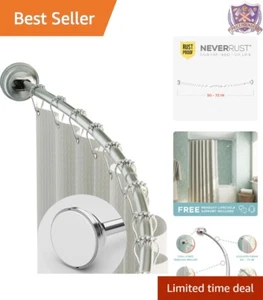 Curved Shower Curtain Rod Aluminum 50-72" Tension Easy Install Rustproof Bath... - Picture 1 of 8