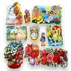 Oblaten Sammlung ALT Elfe Engel Kind Märchen Glanz Lack Bild Paper Scraps Mängel