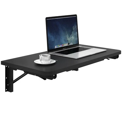 Wall Mounted Desk, Black Folding Desk for Small Spaces Floating Shelf Organizer. - Image 1 of 4