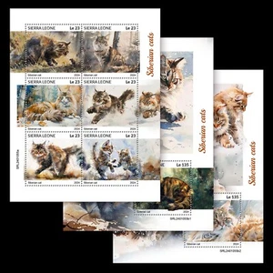 Siberian Cats MNH Stamps 2024 Sierra Leone M/S + 2 S/S - Picture 1 of 4