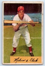 1954 Bowman #175 Mel Clark Crease  Philadelphia Phillies