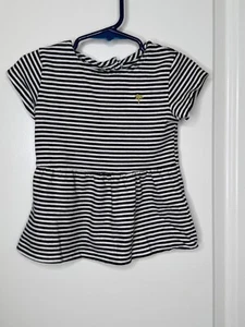 Carter's Girls Navy and White Striped 100% Cotton Top Size 3T - Picture 1 of 6