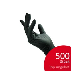 500St. LATEX Handschuhe schwarz Gr.S Puderfrei Einmalhandschuhe Nitril Vinyl - Bild 1 von 3