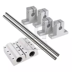 2pcs Horizontal Linear Bearing Slide Bushing 8mm Rod & Rail 200mm Set - Picture 1 of 6