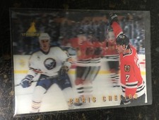 1997 PINNACLE HOCKEY CHRIS CHELIOS MCDONALD'S 3D CARD MCD-08 CHICAGO BLACKHAWKS