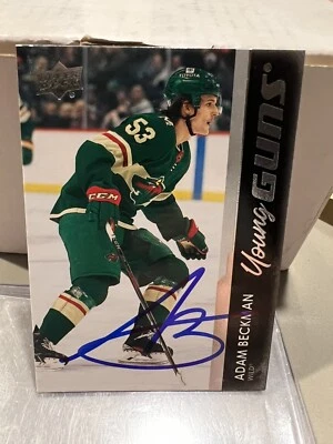Adam Beckman hand signed young guns card Minnesota Wild NHL - Image 1 of 2