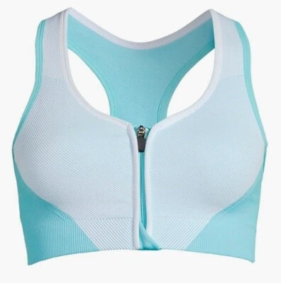 SUJETADOR DEPORTIVO AVIA AZUL AGUAMARINA CREMALLERA FRONTAL Almohadillas extraíbles Mistes GRANDE 36C - 36D NUEVO CON ETIQUETAS Foto 1 de 3