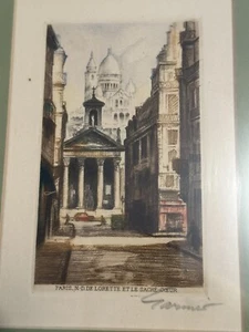 GRABADO PARIS TINTADO POR GARMIER FIRMADO Y ENMARCADO (9 X11) - Imagen 1 de 3