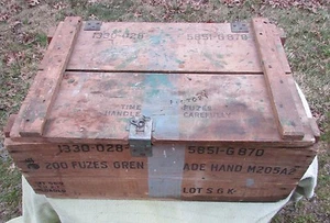 Vintage Military Empty Box Fuses Hand Grenade  M205A2 Dated 1956 - Picture 1 of 6