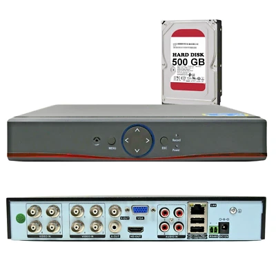 RVT SECURITY Dvr 8 Canali 5 MP con HARD DISK 500GB ibrido iPhone Android P2P ITALIANO