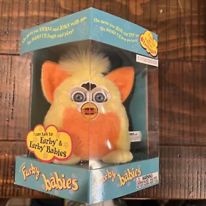 1999 Furby Babies Sunny Yellow Peach Baby 70-940 Blue Eyes Tiger New In Box READ - Picture 1 of 11