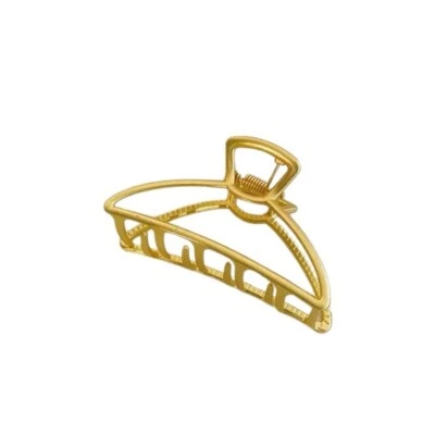 Garra de pelo estilo curvo mate dorado macizo Foto 1 de 3