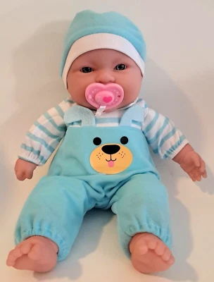 Vintage Berenguer Lifelike 14 Inch Chubby Vinyl Baby Doll Blue Eyes 2 Teeth - Image 1 of 4