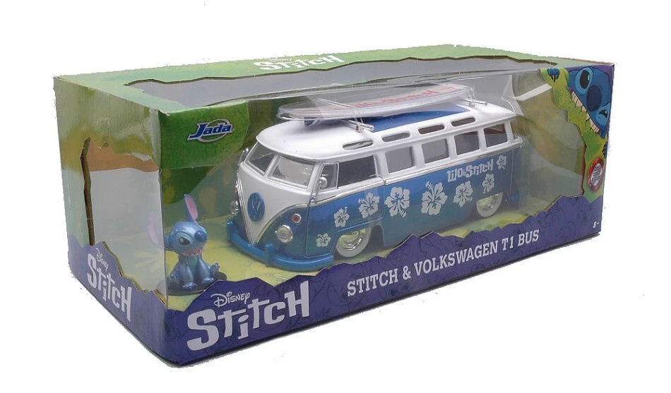 Modellino auto film movie scala 1:24 LILO & STICH VW T1 BUS diecast modellismo - Immagine 1 di 1