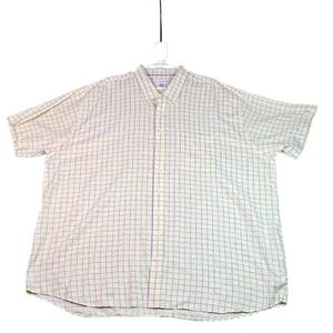 Cutter & Buck Yellow Plaid Button Up Short Sleeve Shirt Pocket Casual 4XT - Picture 1 of 8