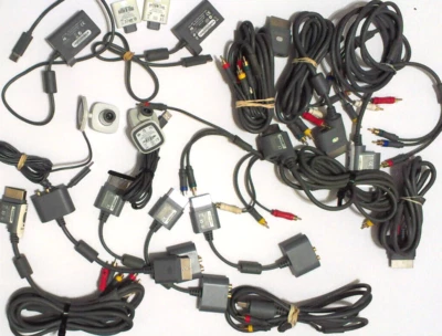 OFFICIAL MICROSOFT XBOX 360 HDTV COMPONENT/COMPOSITE AV LEADS JOBLOT x7 + MORE! - Image 1 of 4