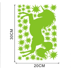 Unicorn & Stars Glow The Dark Wall Stickers For Kids Baby Bedroom Ceiling - Picture 1 of 3