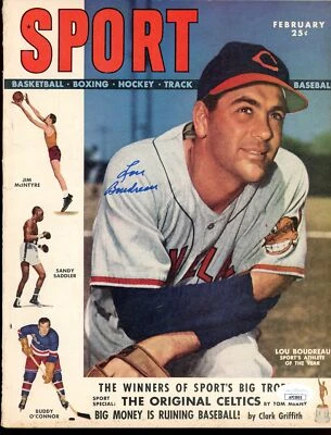 Lou Boudreau Indians 1949 Signed Autographed SPORT Magazine JSA Authentic - Image 1 of 2
