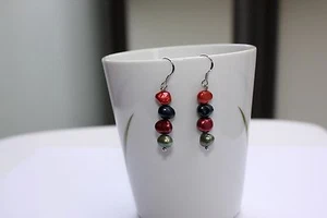 E26 Auténtico Agua Dulce Cultivo Perlas Joyería Pendientes Pendientes Pendientes - Imagen 1 de 1