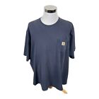 Carhartt T-Shirt Mens 2XL XXL Blue Workwear Outdoor Short Sleeve Pocket Adult