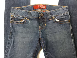 Vintage Guess Women's Blue Jeans Daredevil Size 26 Low Waist - Picture 1 of 5