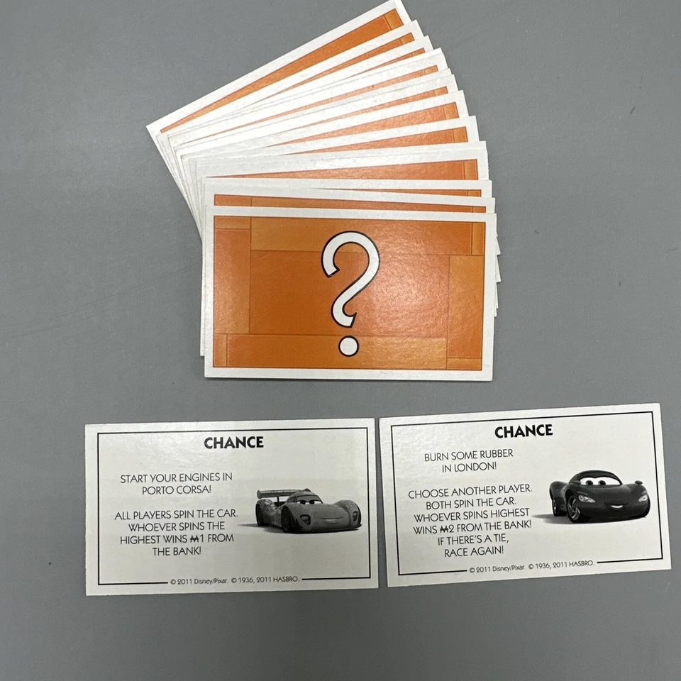 Juego completo de 16 tarjetas de oportunidad Hasbro Monopoly Cars 2 piezas de repuesto Foto 1 de 1