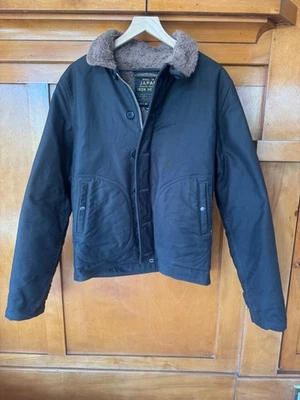 Iron Heart N1 羊驼内衬甲板夹克大号黑色 — 第 1/4 张图片