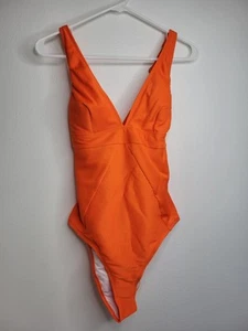 Costume da bagno Cupshe pezzo unico medio arancione fluo imbottito costume da bagno nuovo con etichette - Foto 1 di 7