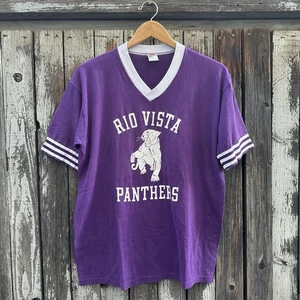 Camiseta Atlética Vintage Años 80 Rio Vista Panthers California HS Hecha en EE. UU. - Imagen 1 de 4