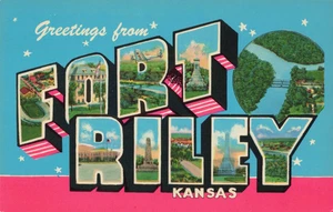 Grüße aus Fort Riley Kansas KS - Großbriefe Postkarte - Bild 1 von 2