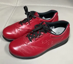 SAS Free Time Women's Red & Black Slip on Tripad Comfort Shoes Size 8 WW EUC - Picture 1 of 14