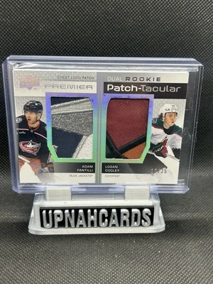 23-24 PREMIER Adam Fantilli & Logan Cooley DUAL ROOKIE PATCH-TACULAR /25 - Image 1 of 2