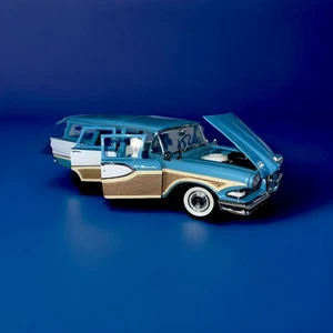 Danbury 1958 Edsel Bermuda Station Wagon Horizon Blue L.E. #200 como nuevo con título 1:24 - Imagen 1 de 14