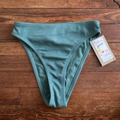 Nike Mujer Pequeño Cintura Alta Cheeky Bikini Parte Inferior de Natación Verde NESSD234 302 NUEVO CON ETIQUETAS Foto 1 de 4