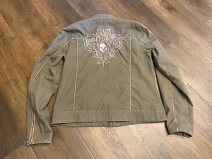 Chaqueta Harley Davidson Mujer Grande Gris Willie G Calavera Motociclista Ligera - Imagen 1 de 6