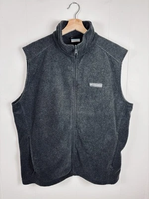 Columbia Men's Large Fleece Vest Gray Zip Up Front Jacket for Layering - Image 1 of 4