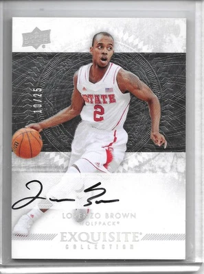 2013-14 Upper Deck Exquisite LORENZO BROWN SILVER SPECTRUM AUTO RC /25 WOLFPACK! - Image 1 of 2