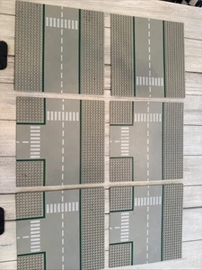 1978 LEGO graue Grundplatte #553 gerade Straße Interlego Zebrastreifen (6 Lot) - Bild 1 von 24