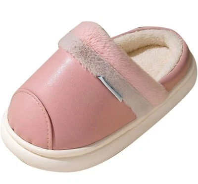 New Youth Size 2 Low Heel Slippers, Pink, Faux Fur, Slip On - Image 1 of 4