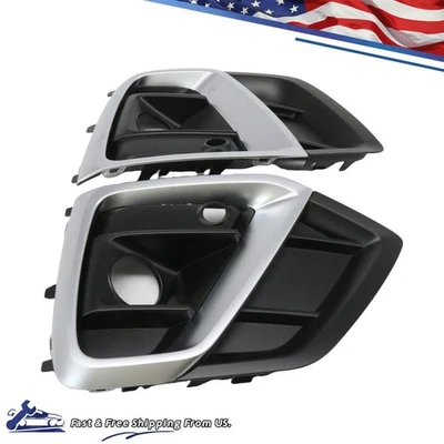 Fit 2021-2024 Audi Q5 With S-Line Left and Right Side Fog Lamp Bezel Silver Rim Foto 1 de 4