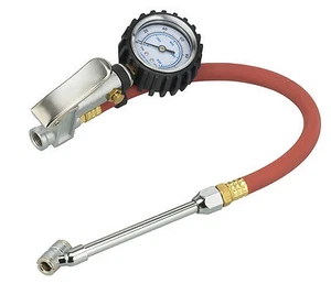 TIRE INFLATOR W/ DIAL GAUGE 6" DUAL HEAD 13'" LONG HOSE W/ 360 SWIVEL SG65110 - Foto 1 di 1