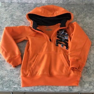 Nike Therma Fit Orange Hooded Hoodie 1/4 Zipper Youth Size 4 EUC Nice Graphics! - Picture 1 of 4