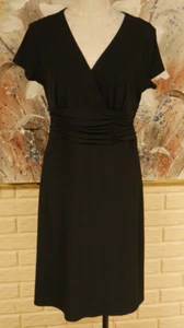 VESTIDO ELÁSTICO EN EXCELENTE ESTADO ANN TAYLOR TALLA 12 JERSEY SUPERIOR CRUZADO/CINTURA PLISADA FRUNCIDA - Imagen 1 de 9