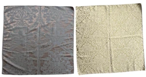 Damast Stoffmuster blau grün Blumen Erdbeere Rolle 2 Proben 27"x27" - Bild 1 von 18