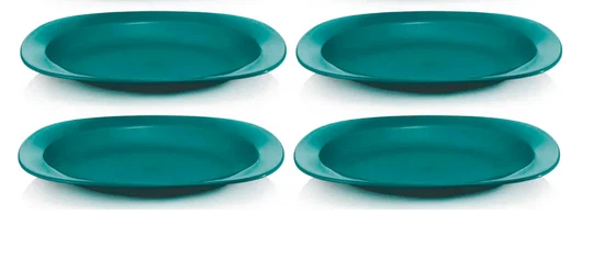 TUPPERWARE LOT de 4 assiettes POP'S Plasqtique réutilisable VERTES pop s - Photo 1/1
