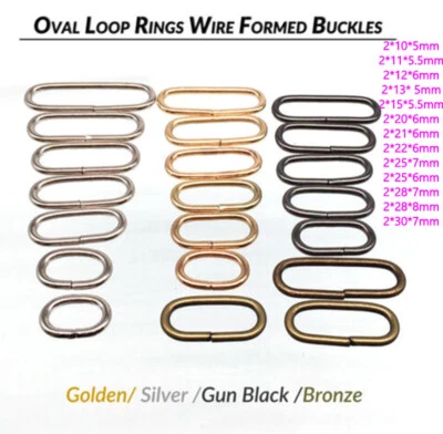 MARKENLOS Metall Oval Schlaufe Ringe Draht Form Schnallen Gurtband Gurt Band Tasche farbig