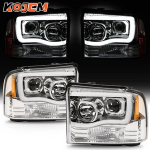 Projector Headlights LED DRL For 2005 2006 2007 Ford F250 F350 F450 F550 Lamps - Picture 1 of 12